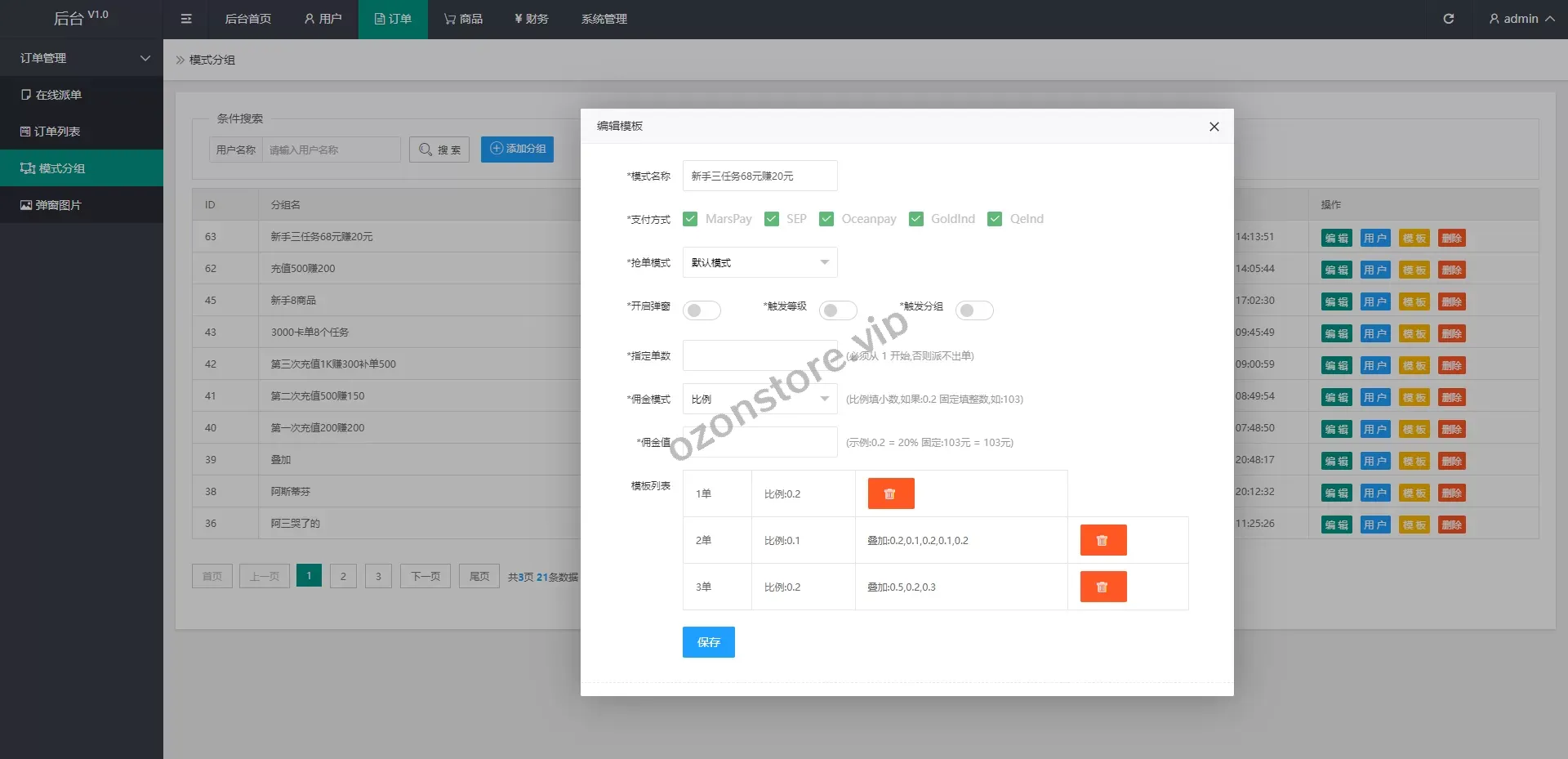 多语种订单自动匹配系统/国外抢单刷单系统/分组杀/代理后台源码