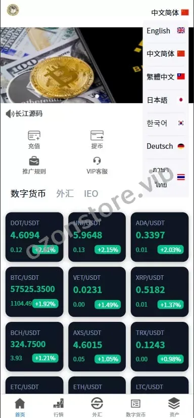 多语种交易所系统%虚拟币外汇交易所源码%期权合约交易
