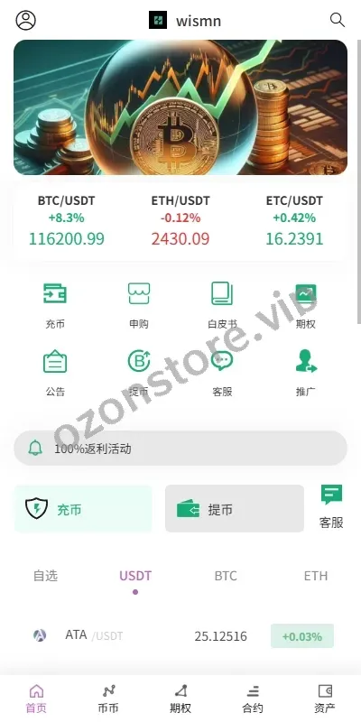 国外多语种交易所/合约/期权/秒合约/插针控制/申购