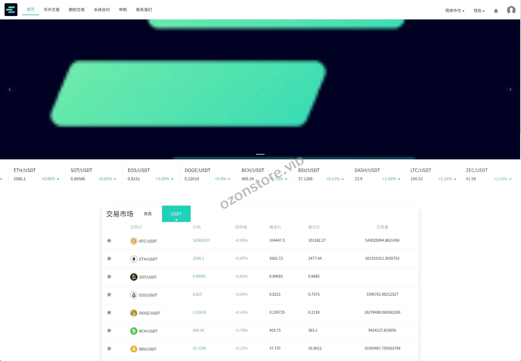 全功能国外数字资产交易所系统/期权+合约/申购交易所平台/多语种源码